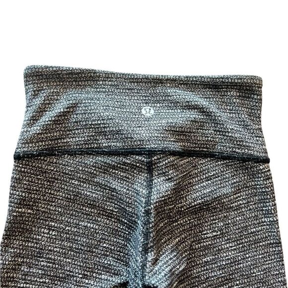 Lululemon Wunder Under 7/8 Leggings Herringbone Heather Gray Black Size 2 - Picture 5 of 5